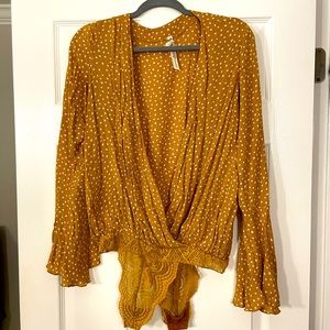 Free People Bell Sleeve Bodysuit